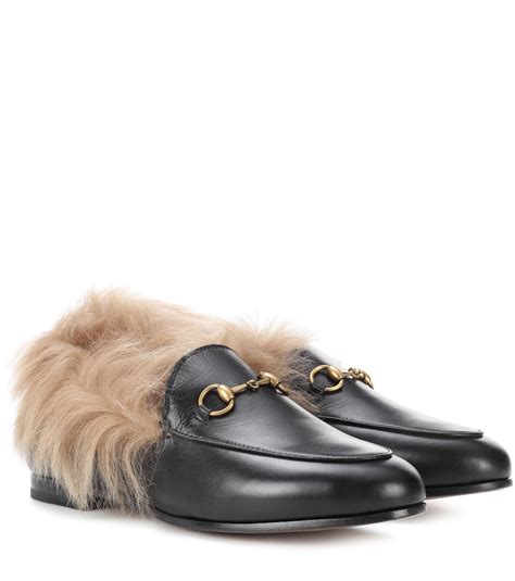 black gucci loafers with fur|black Gucci loafers for women.